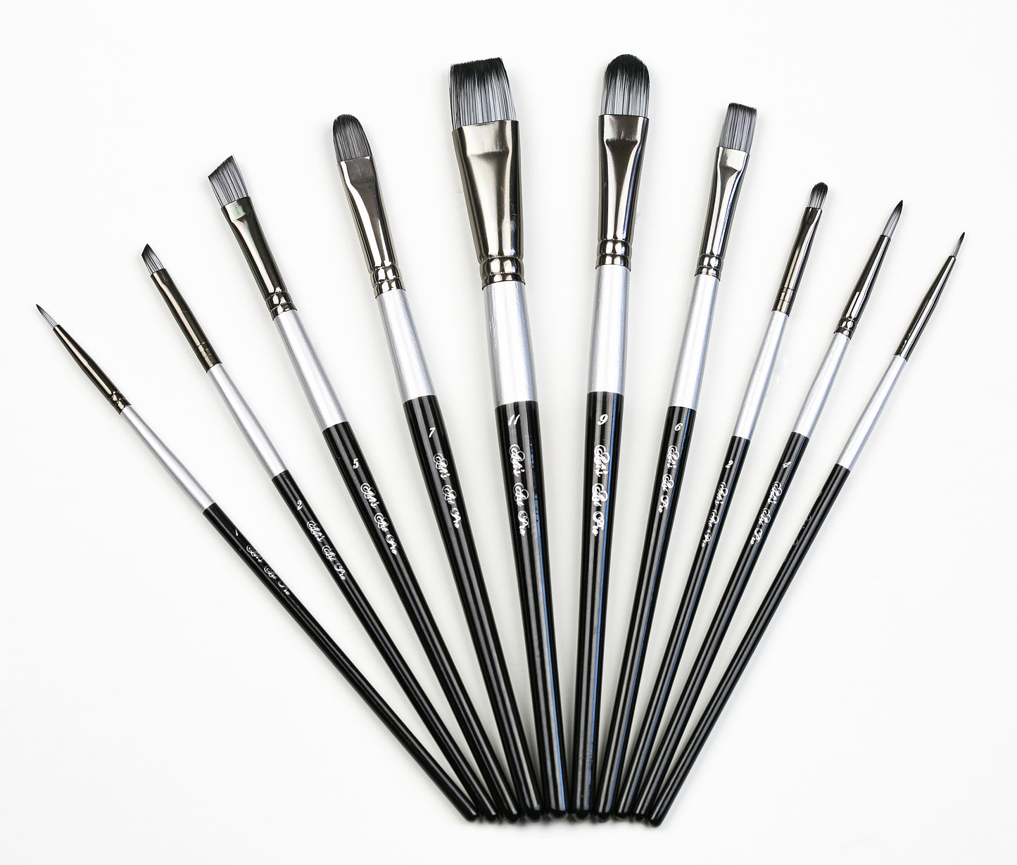 Premium Paint Brushes Set 10 pcs Black