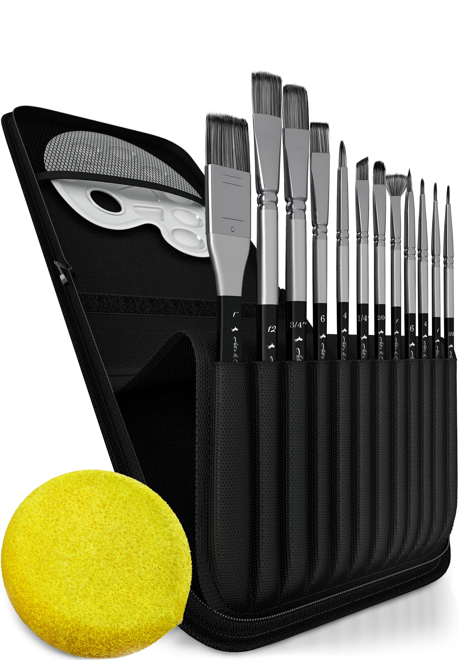 Acrylic Paint Brush Set with 12 Premium Artist Brushes – Adis&Guys