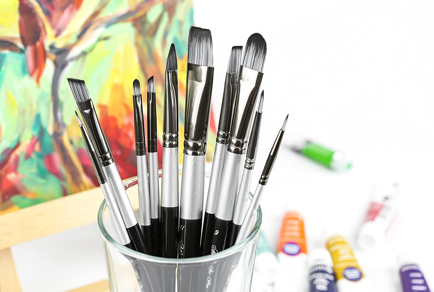 Premium Paint Brushes Set 10 pcs Black