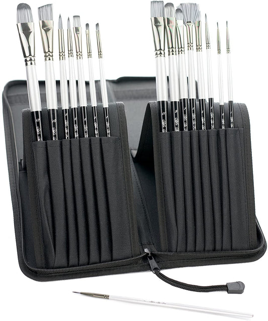 Adi’s art pro 15-piece Long handle paint brushes set