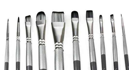 Paint Brushes Set- Grey 10 pcs