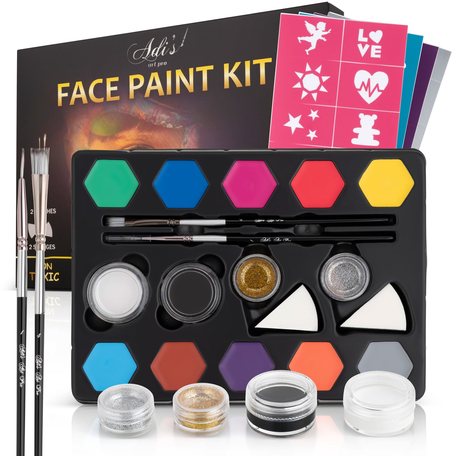Face Paint Kit for Kids - 58 pcs